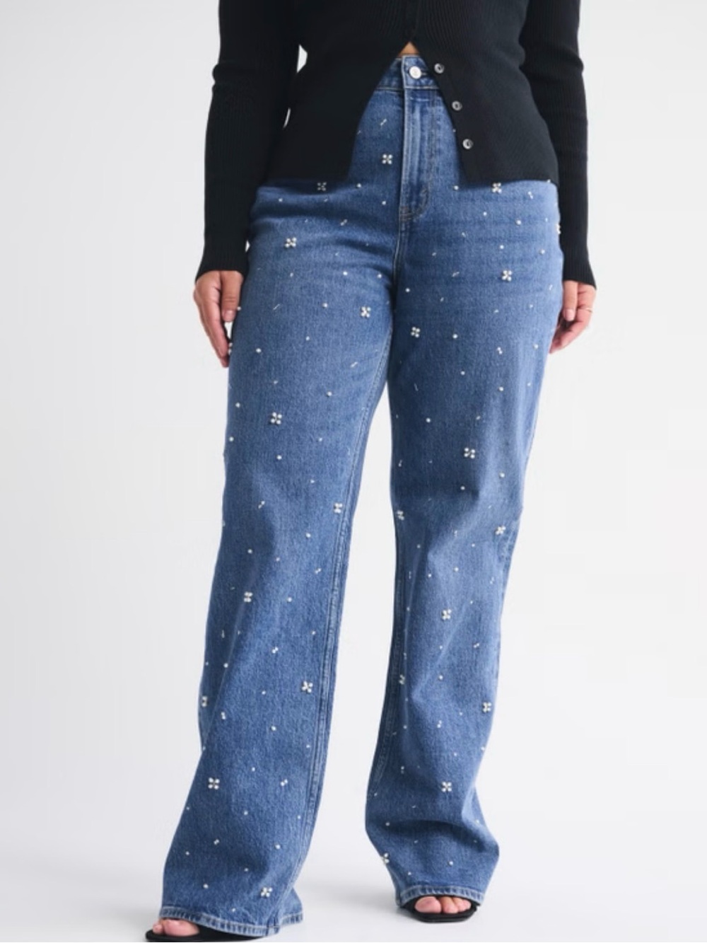 Abercrombie & Fitch Curve Love High Rise 90s Relaxed Embellished Jean